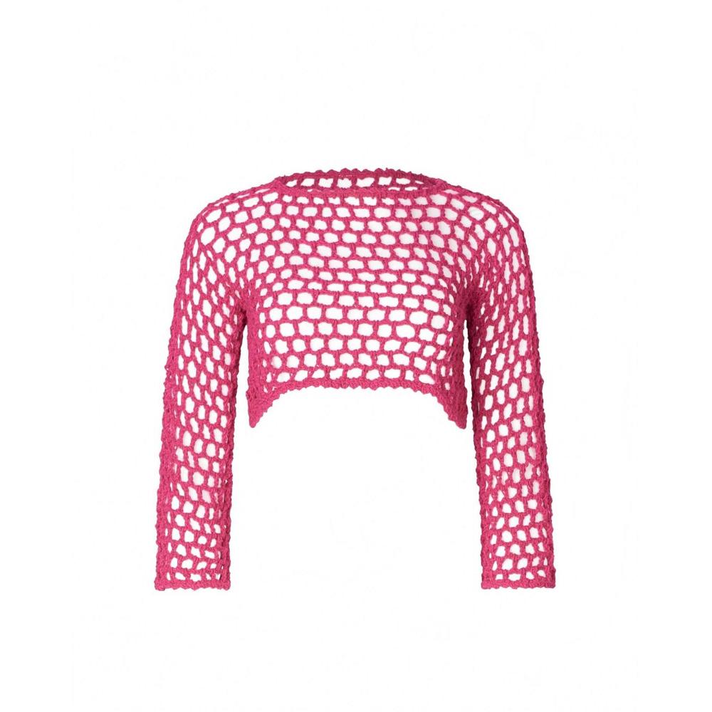 NEW SOAH women's jane crochet crop top in fuchsia
